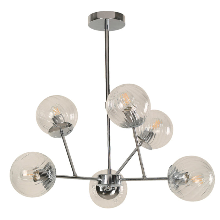 LAMP. TECHO CROMO 6L E27 40W