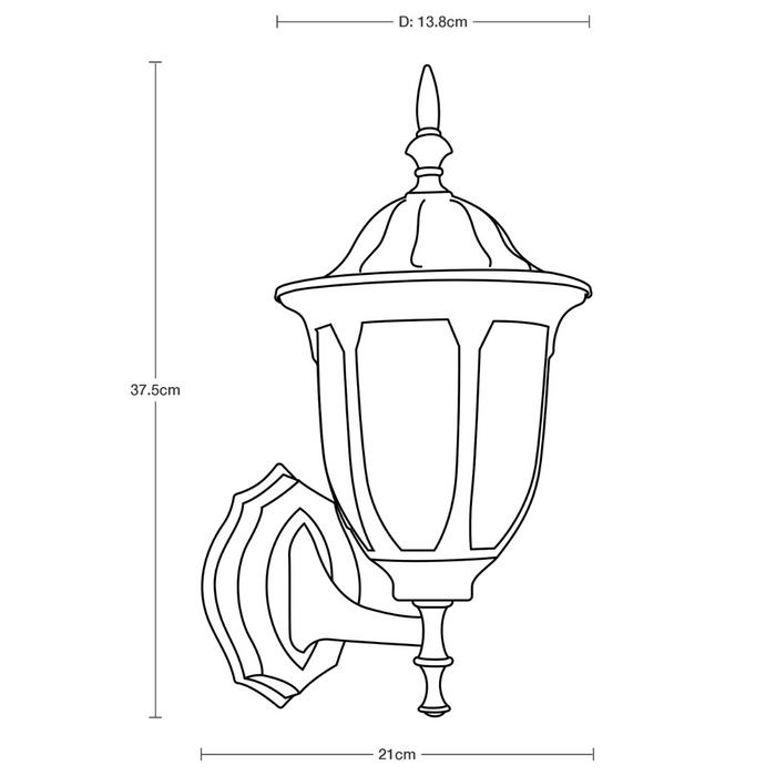 Farol Pared Moderno Negro 1 Luz E27 60w