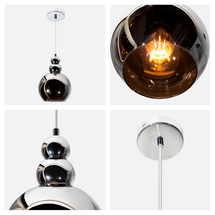 Lámpara Colgante Cromo E27 40w 1 Luz