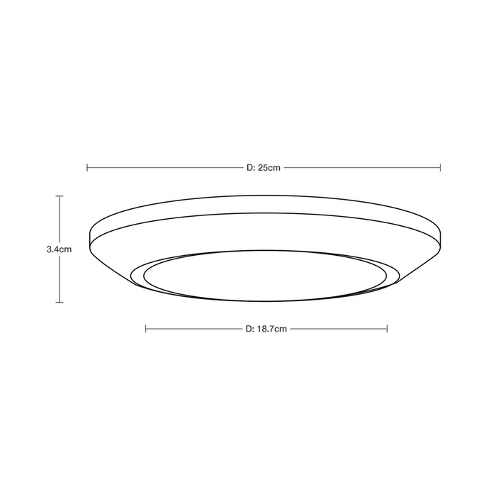Lámpara de Techo Set 2 Piezas Plafón Luz Blanca 6500K 18W