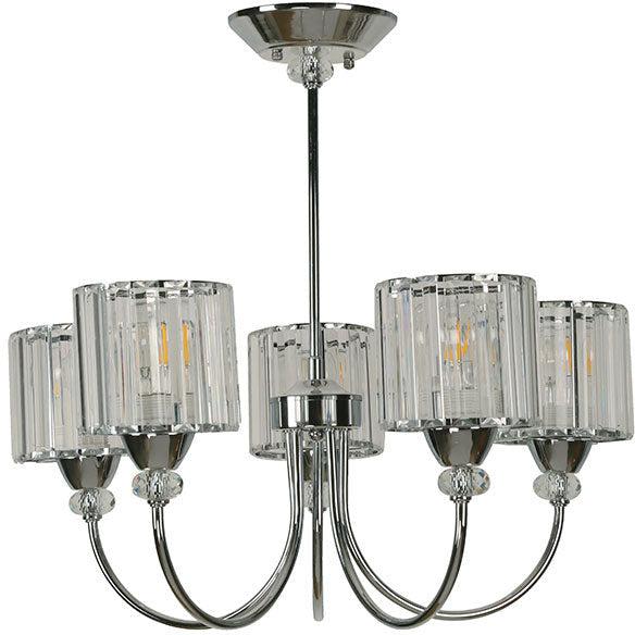 Lámpara Techo Cromo 5L E27 40W