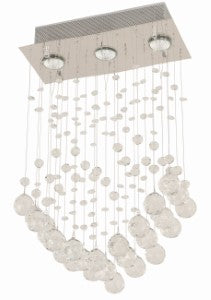 Lámpara Colgante Cristal Cromo 3 Luces