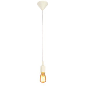 Lámpara Colgante Inlite con Foco Edison Color Blanco de 1 Luz