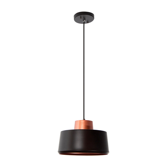 Colgante Vintage Negro/blanco Mate Oro Rosado E27 60w 1 Luz