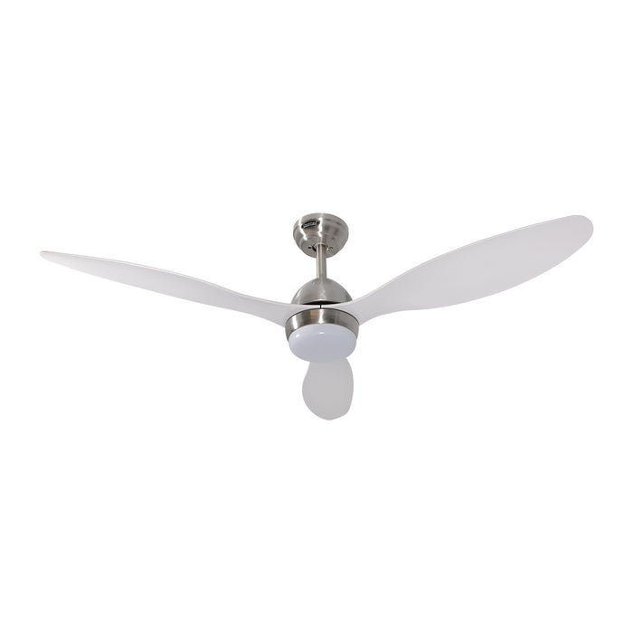 Ventilador de techo LED de 52", 3 aspas, control remoto, acabado níquel satinado, 6 velocidades