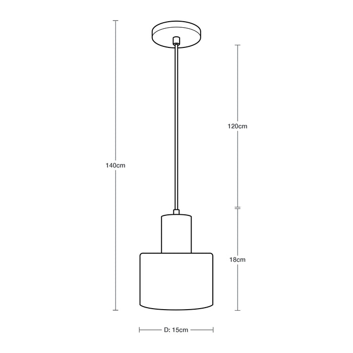 Lámpara Colgante  Vintage Negro Oro Satinado E27 60W 1 Luz