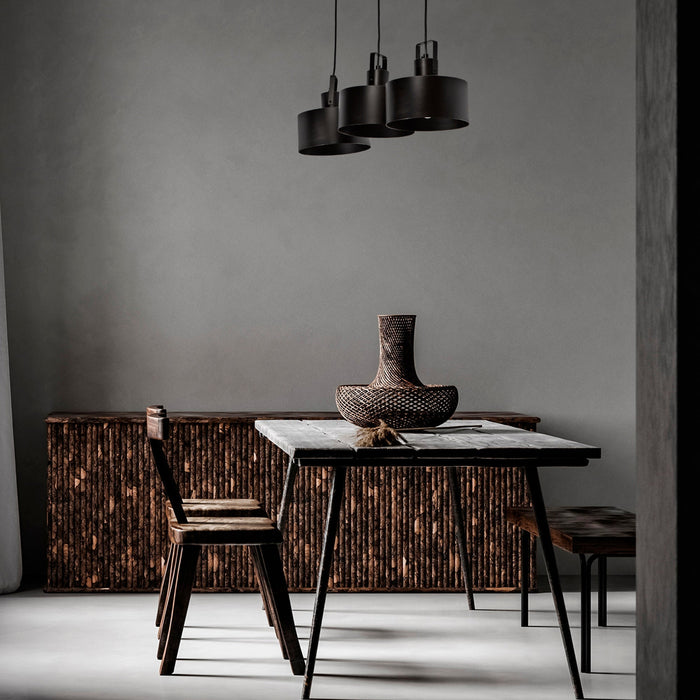 Lámpara Colgante Dark Decor Negro E27 40w 3 Luces