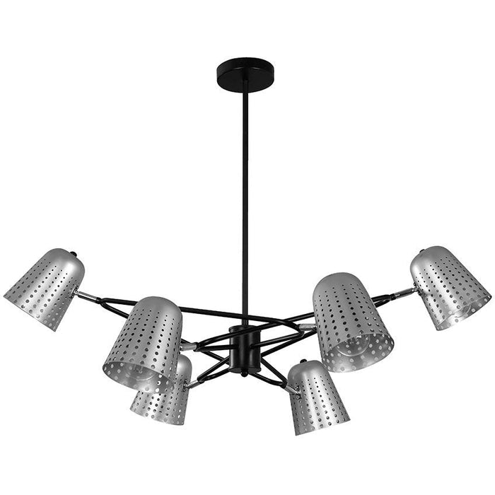 Lámpara Colgante Negro Y Bronce Satinado 6L E27 40W