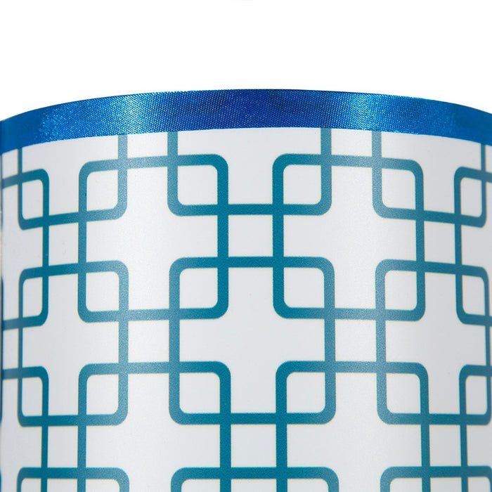 Lámpara de Mesa de 40 W Color Blanco y Turquesa