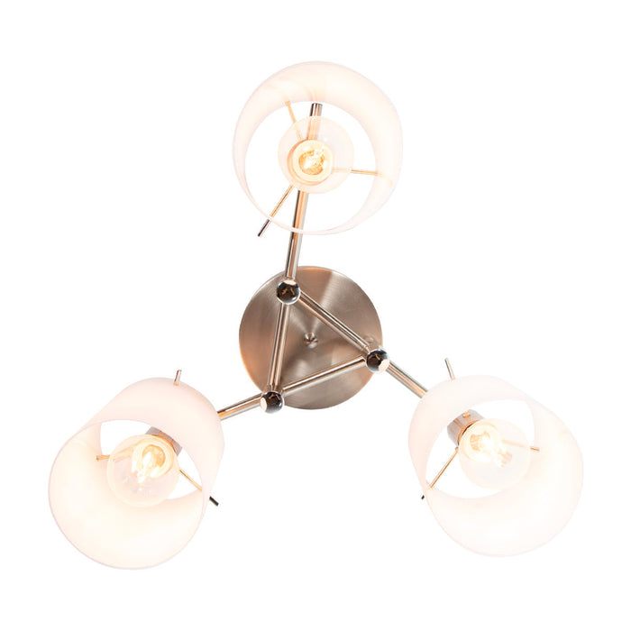 Lámpara De Techo Níquel Satinado 60w E27 3 Luces
