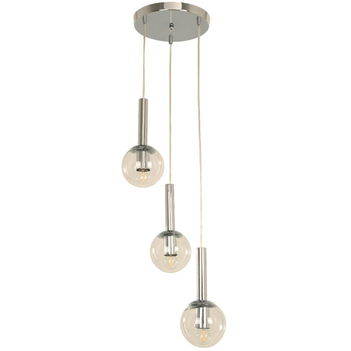 LAMP. COLGANTE CROMO 3L E27 40W