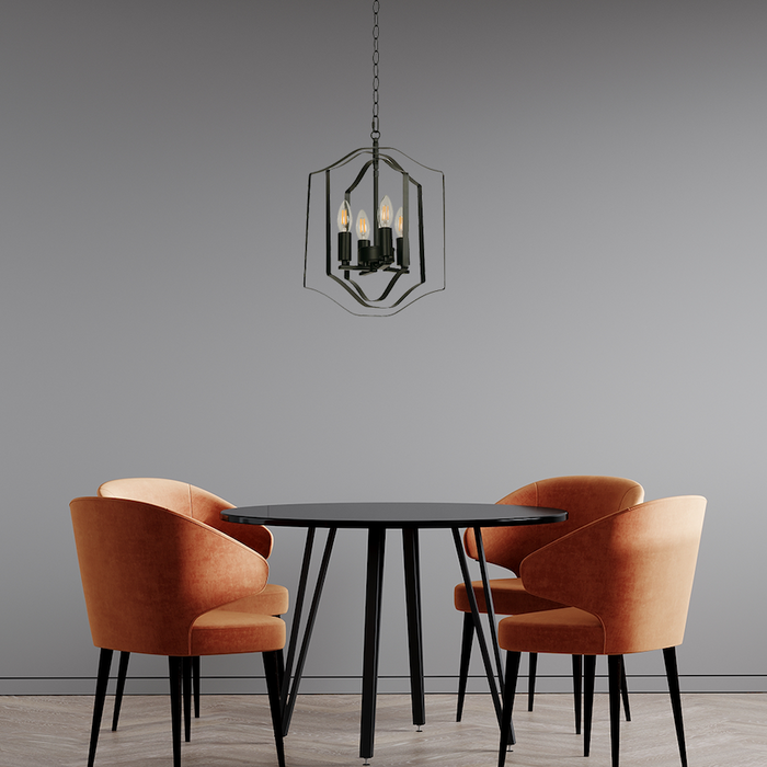 Lámpara Colgante Negro 4L E14 40W