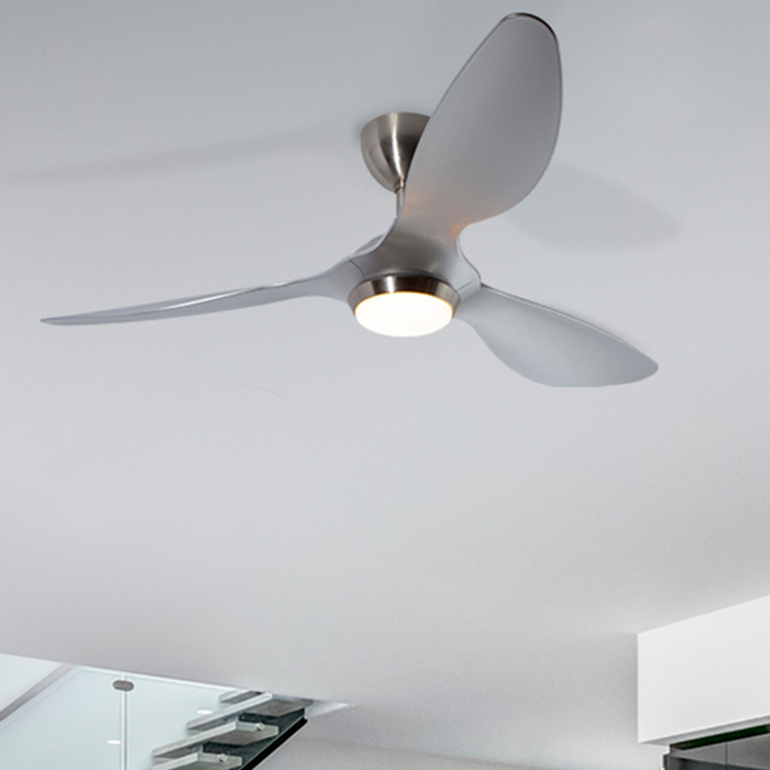 Ventilador LED 52" Níquel Satinado 20W Incluye Control Remoto