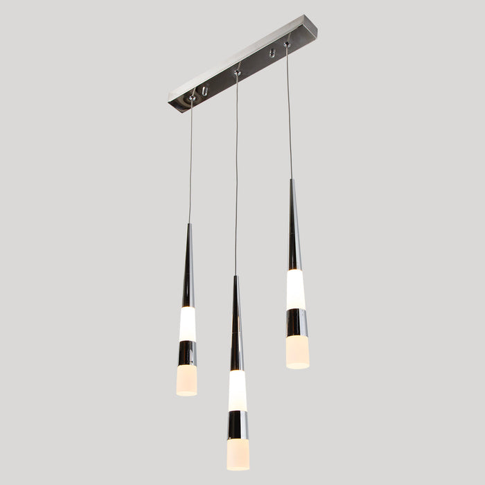 Lámpara Colgante Led, Cromo, 3 Luces Olona