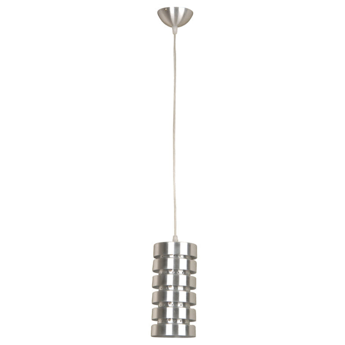 LAMP. COLGANTE PLATEADO 1L E27 60W