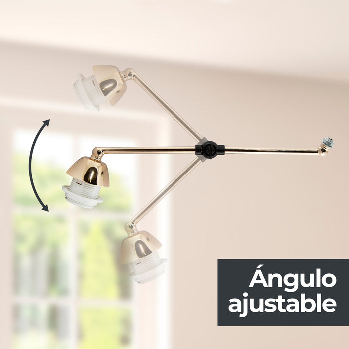 Lámpara de Techo Negro Oro Blanco Dark Decor E27 40W 6 Luces