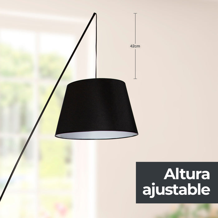 Lámpara de piso 1 Luz E27 60w acabado negro mate