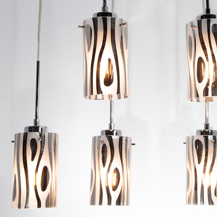 Lámpara Colgante Inlite Color Cromo de 6 Luces