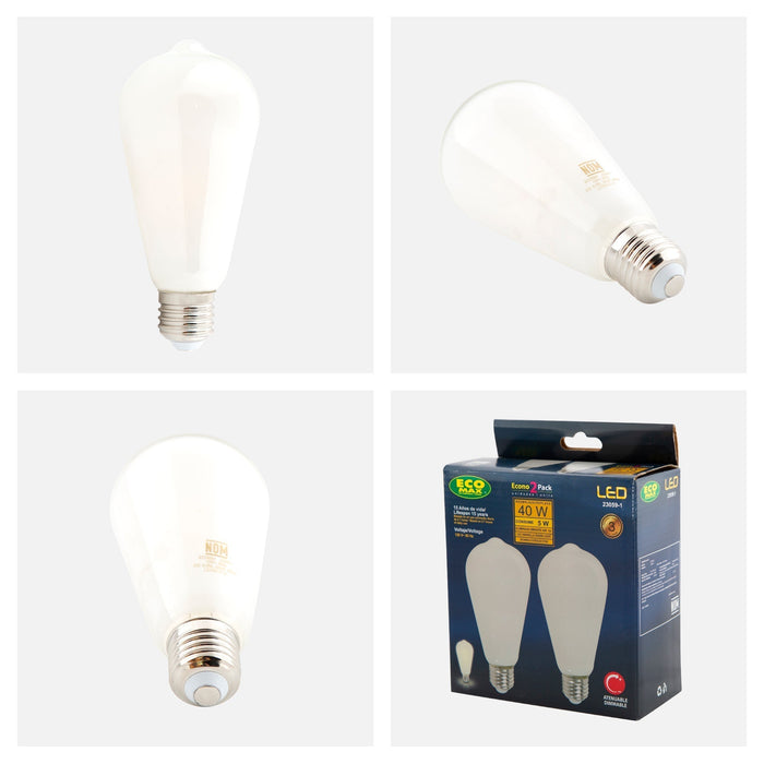 Foco LED Tipo ST64 LED Integrado Dimeable 4.5w Luz Cálida 3000k Socket E27