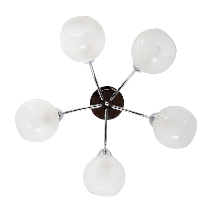 Lámpara Techo Cromo E27 40W 5 Luces
