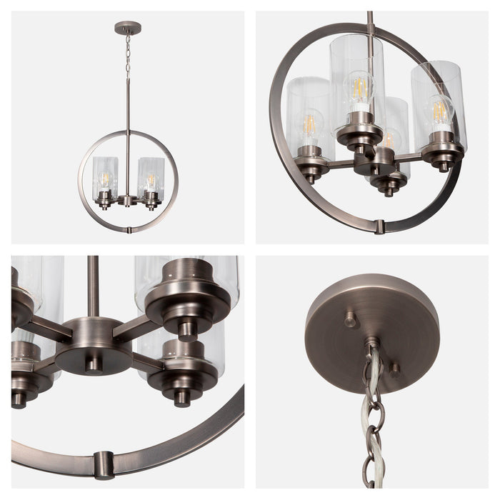 Lámpara Colgante Niquel Satinado 4 Luces  E27 60w
