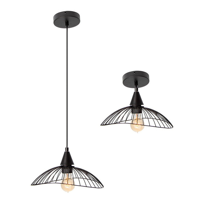 Lámpara de Techo / Colgante Negro Convertible E27 40w 1 Luz