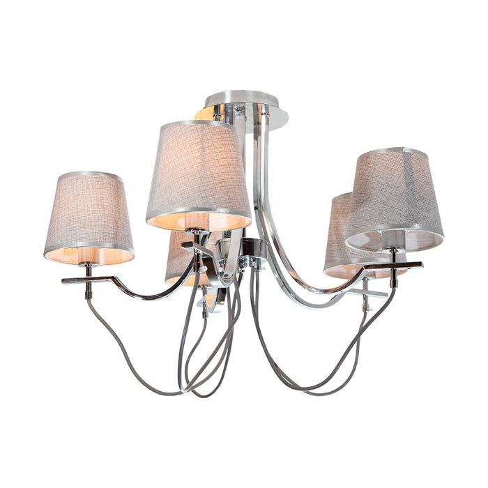 Lámpara de Techo Modern Luxe Plateada E14 40w 5 Luces
