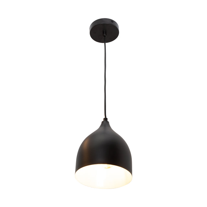 Lámpara colgante estilo moderna, acabado negro mate, 1 luz E27 40W