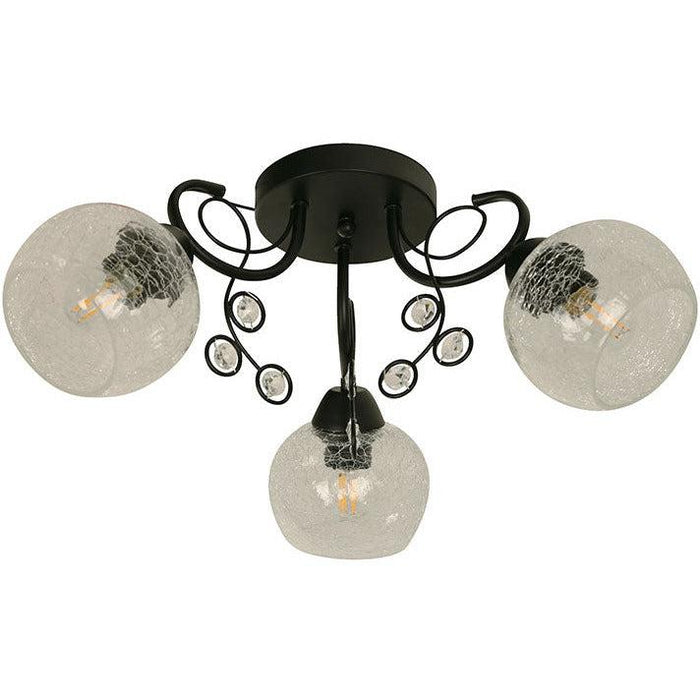 Lámpara Techo Negro 3L E27 40W