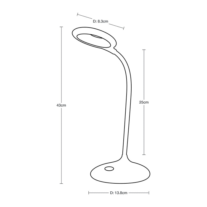 Lámpara De Escritorio Blanco 4w Led 1 Luz