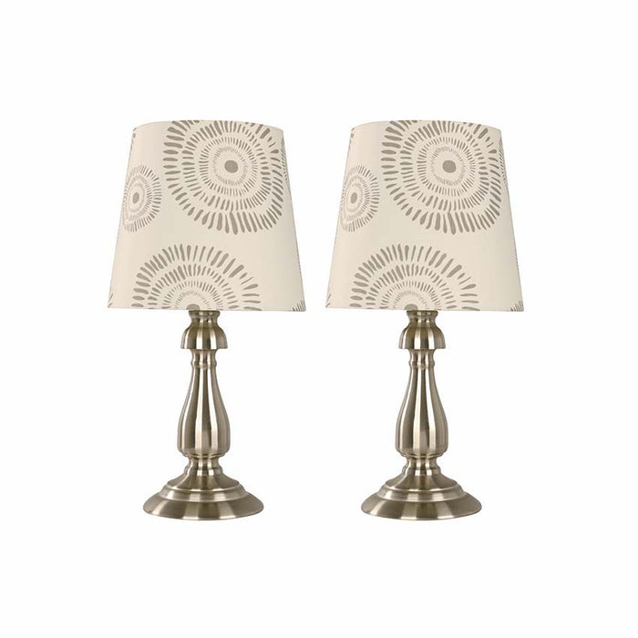 LAMP. MESA NÍQUEL SATINADO 1L E27 40W TOQUE (2 PIEZAS)