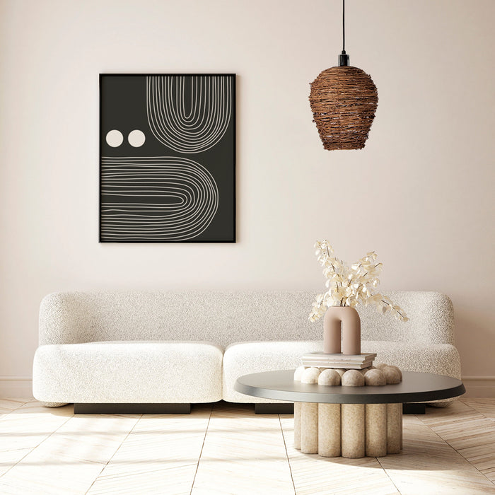 Lámpara Colgante Artesania Natural Ratán Café 10w E27 1 Luz