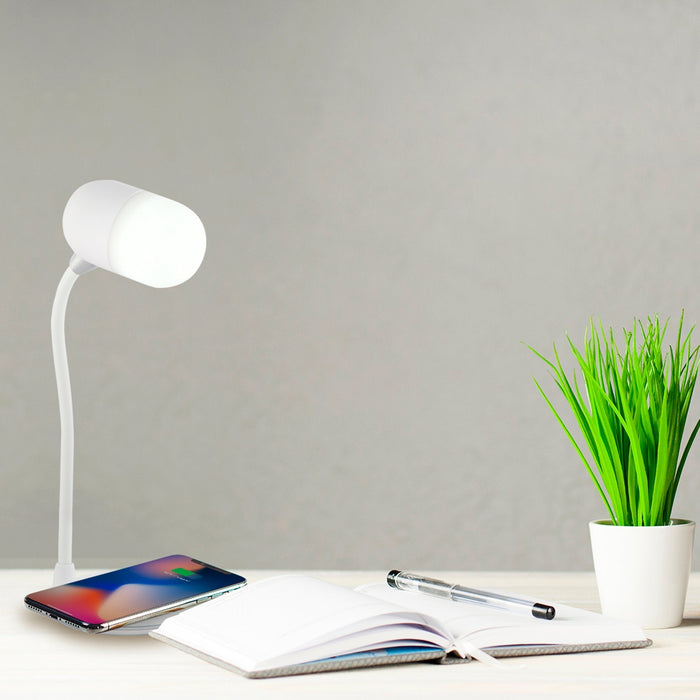 Lámpara de Escritorio LED, cargador Inalámbrico, Altavoz, Bluetooth, Regulable, Cambio de Color, 5w.