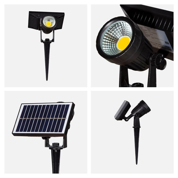 Luz solar LED para jardín, IP54, acabado negro