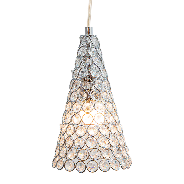 Lámpara Colgante Cristal Transicional Cromo 40w E27 1 Luz