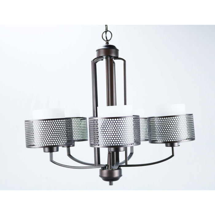 LAMP. COLGANTE BRONCE CEPILLADO 5L E27 60W
