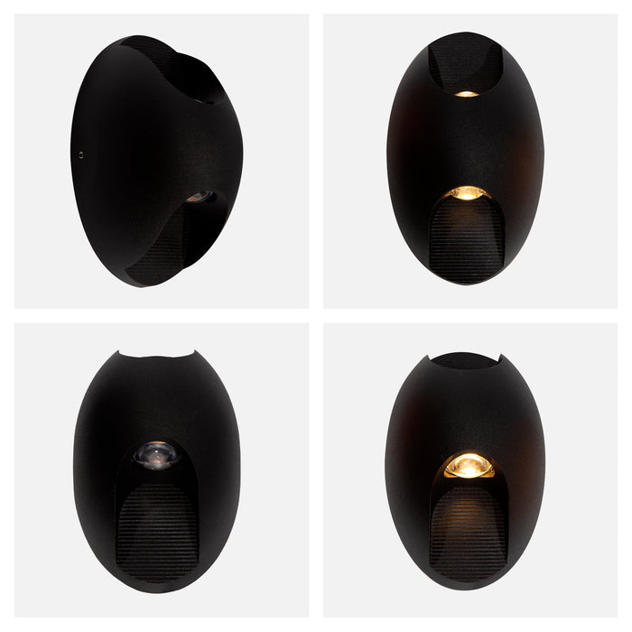 Lámpara LED Exterior Pared Negro 6w 3000k/4000k/6000k