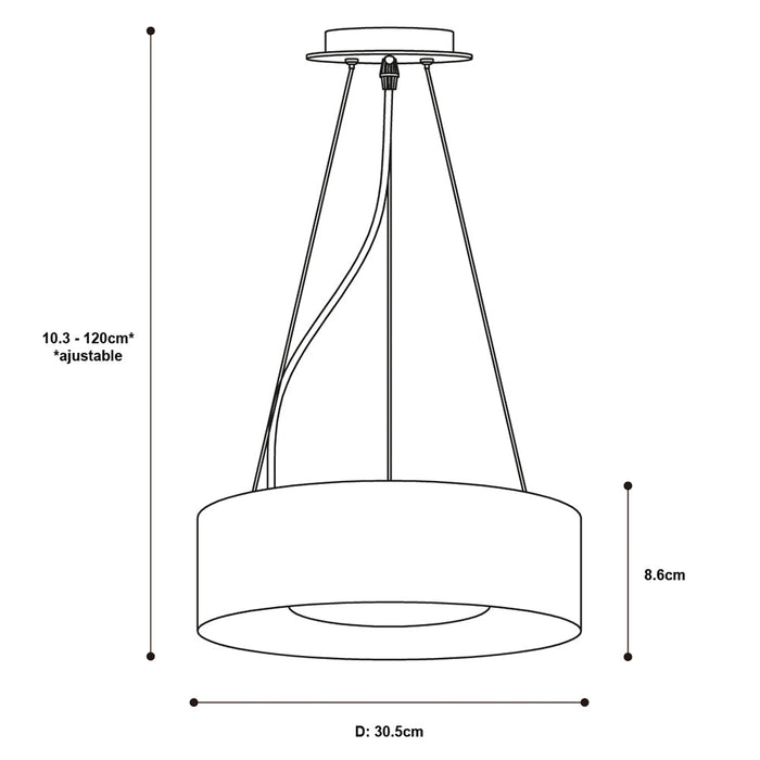 Lámpara Colgante de Techo Lumicentro LED Color Níquel Satinado de 1 Luz