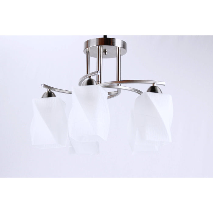 LAMP. TECHO NÍQUEL SATINADO 5L E27 40W