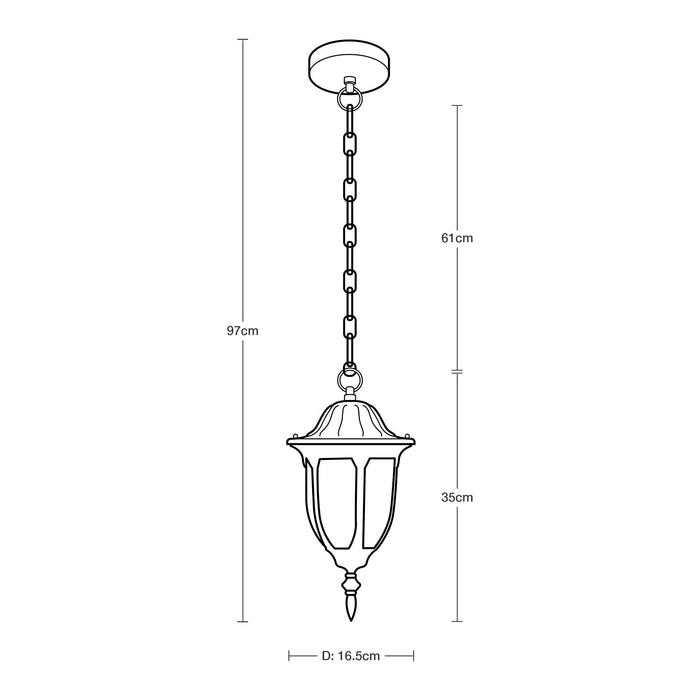 Farol Colgante Negro 8w E27 1 Luz