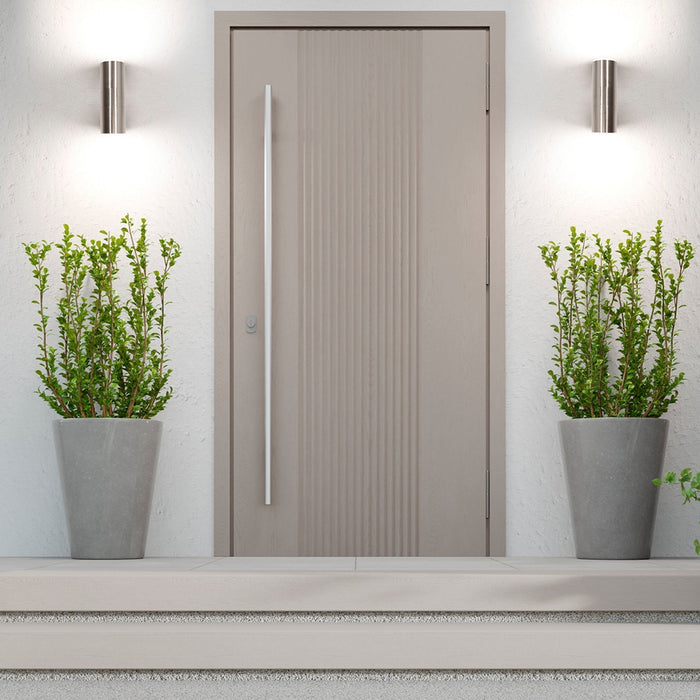 Lámpara de pared exterior, Níquel Satinado 2L GU10 35W