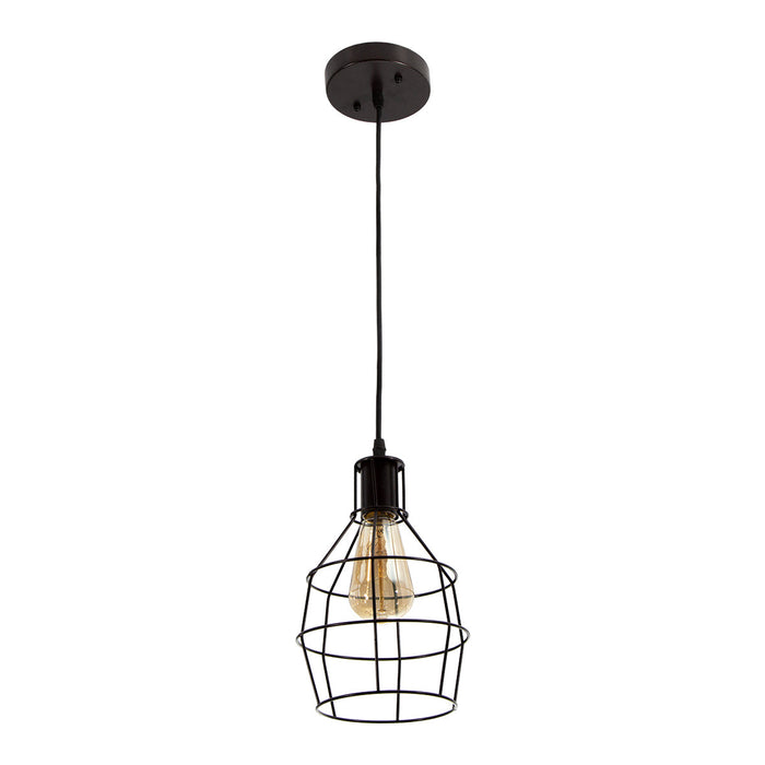 Kit 3 Lámpara Colgante Vintage Negra 60w E27 1 Luz