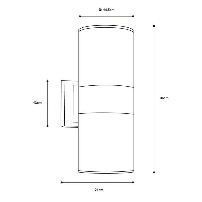 Lámpara de Pared General Lighting Negro 2 Luces 100W E27