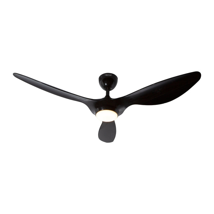 Ventilador de techo con luz LED, 52" acabado negro, con control remote, 3 aspas