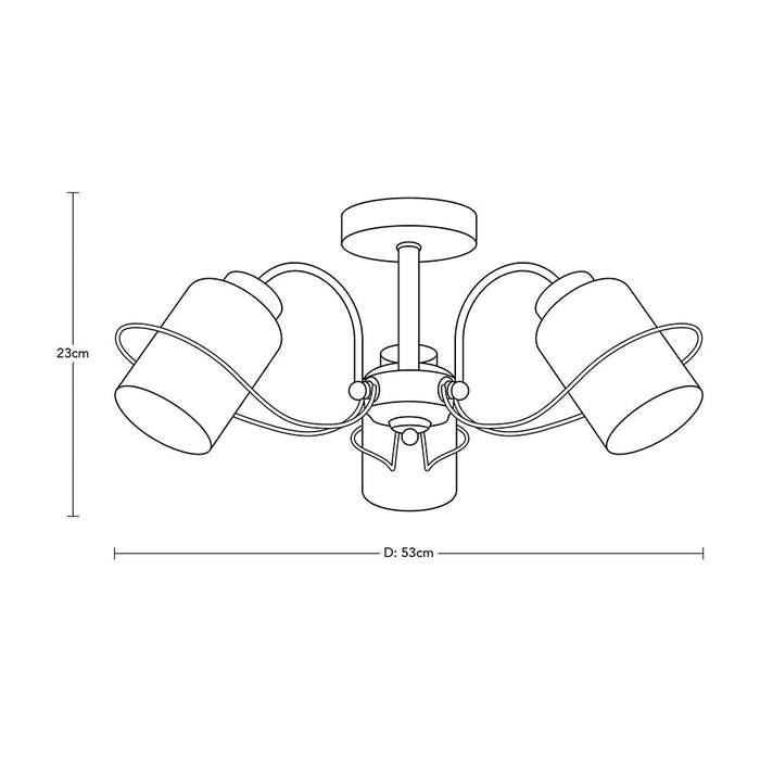 Lámpara Techo Cromo Vidrio Claro Modern Luxe E27 40W 3 Luces