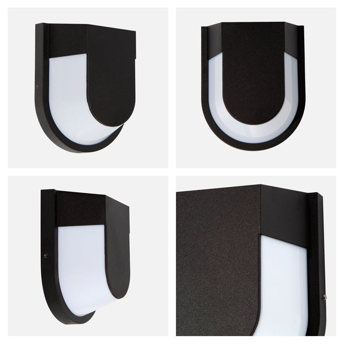Lámpara de Pared Exterior LED 10W 3000K Luz Cálida Negro IP54