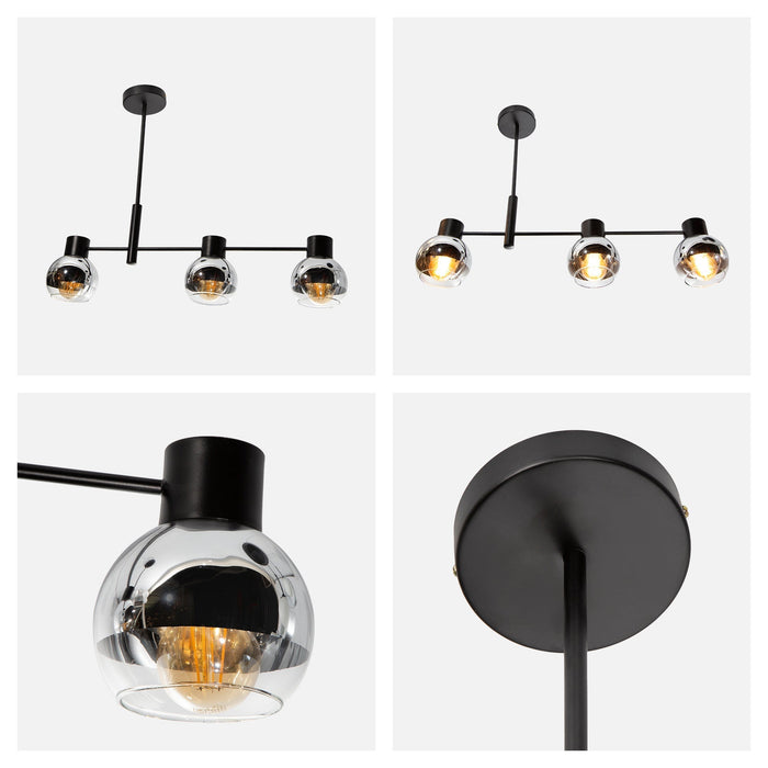 Lámpara Colgante Opulent Lights Negro E27 40w 3 Luces