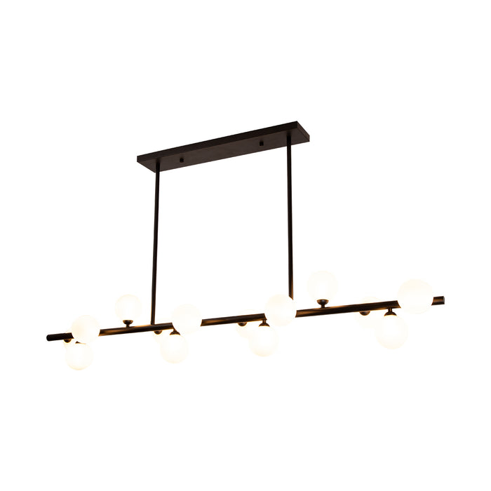 Lámpara colgante acabado negro mate, 14 luces G9 25W
