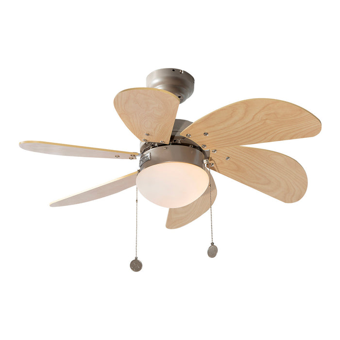Ventilador Techo Artfan Níquel Cepillado 32" 1 Luz 60W E27