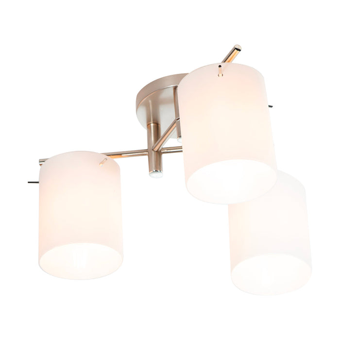 Lámpara De Techo Níquel Satinado 60w E27 3 Luces